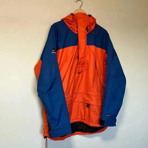 Nike ACG multi pockets orange blue  jacket with hood - Picture 2 of 13